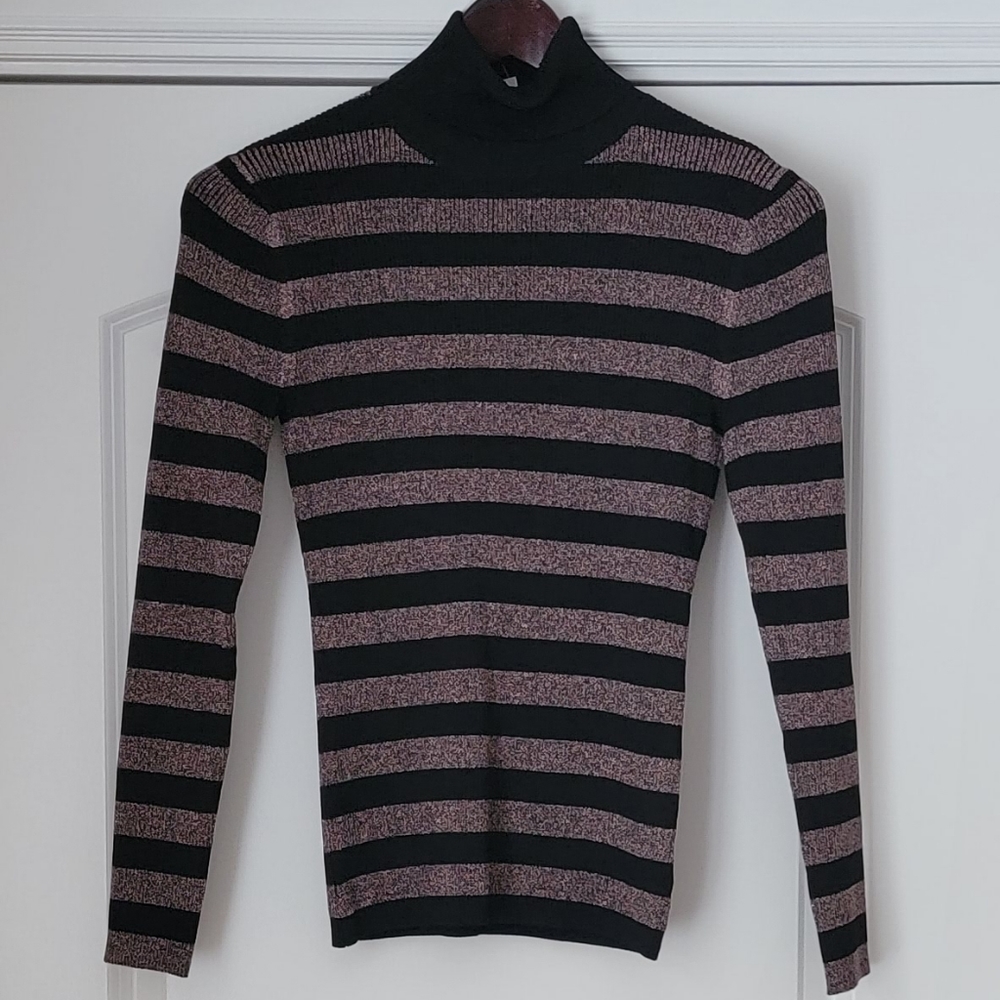 🎄Festive Michael Kors Stripe Turtleneck Top